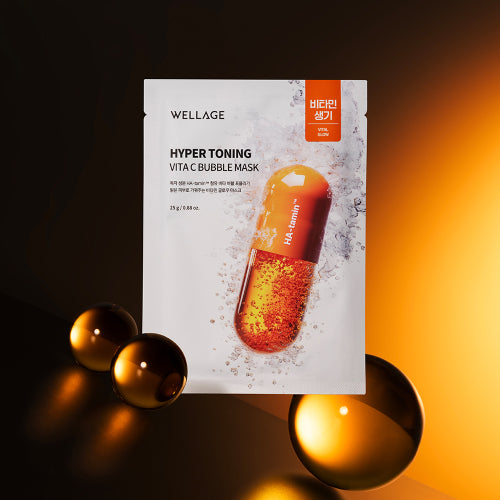 WELLAGE WELLAGE Hyper Toning Vita C Bubble Mask (5 sheets)