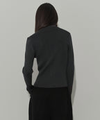 MUSINSA STANDARD WOMAN MUSINSA STANDARD WOMAN Women's Knit Zip-Up Charcoal Gray