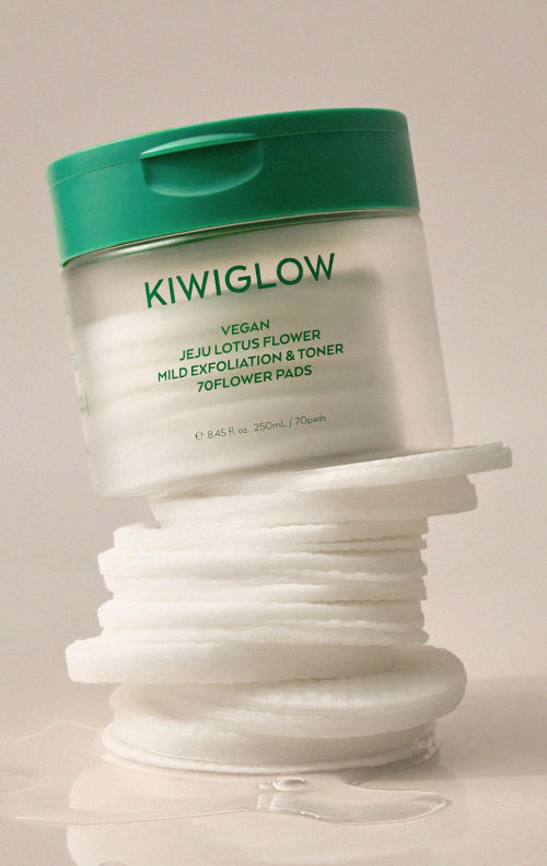 KIWIGLOW Kiwi Glow Vegan Jeju Lotus Mild Dead Cell Care Toner Pad with 70 Flowers
