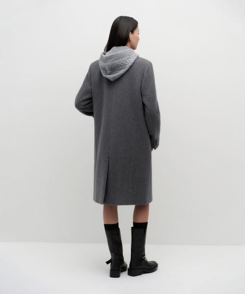 MUSINSA STANDARD WOMAN MUSINSA STANDARD WOMAN Cashmere Blend Chesterfield Coat [Medium Gray]