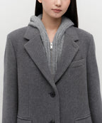 MUSINSA STANDARD WOMAN MUSINSA STANDARD WOMAN Cashmere Blend Chesterfield Coat [Medium Gray]