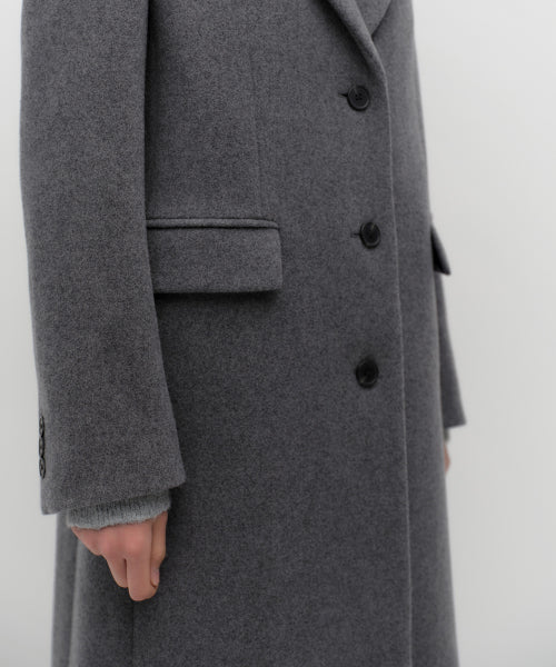 MUSINSA STANDARD WOMAN MUSINSA STANDARD WOMAN Cashmere Blend Chesterfield Coat [Medium Gray]