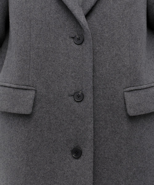 MUSINSA STANDARD WOMAN MUSINSA STANDARD WOMAN Cashmere Blend Chesterfield Coat [Medium Gray]