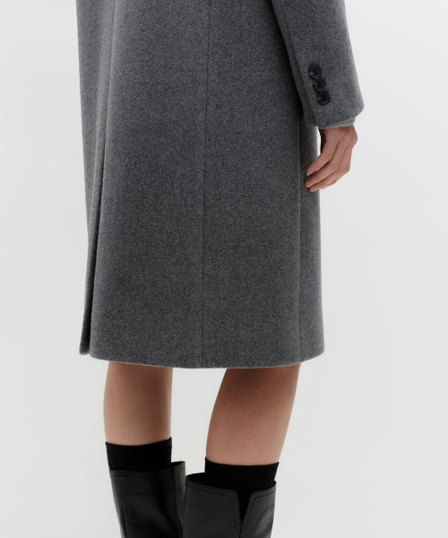 MUSINSA STANDARD WOMAN MUSINSA STANDARD WOMAN Cashmere Blend Chesterfield Coat [Medium Gray]