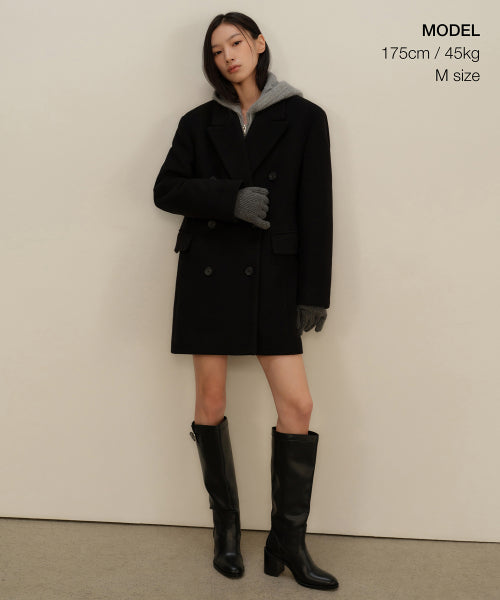 MUSINSA STANDARD WOMAN MUSINSA STANDARD WOMAN Coat Women's Wool Blend Over Shoulder Double Half Coat
