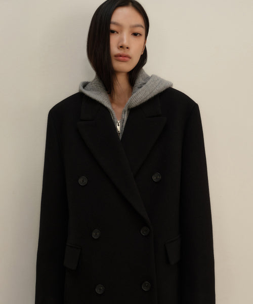 MUSINSA STANDARD WOMAN MUSINSA STANDARD WOMAN Coat Women's Wool Blend Over Shoulder Double Half Coat