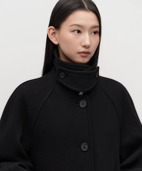 MUSINSA STANDARD WOMAN MUSINSA STANDARD WOMAN Coat Half Balmacan [Black]