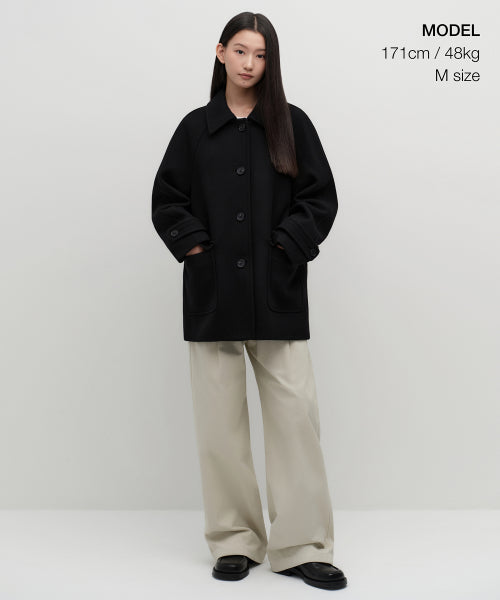 MUSINSA STANDARD WOMAN MUSINSA STANDARD WOMAN Coat Half Balmacan [Black]