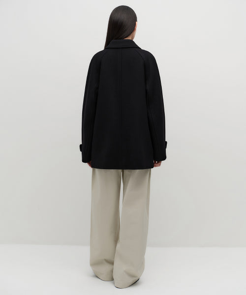 MUSINSA STANDARD WOMAN MUSINSA STANDARD WOMAN Coat Half Balmacan [Black]