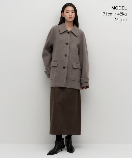 MUSINSA STANDARD WOMAN MUSINSA STANDARD WOMAN Coat Half Balmacan [Taupe]
