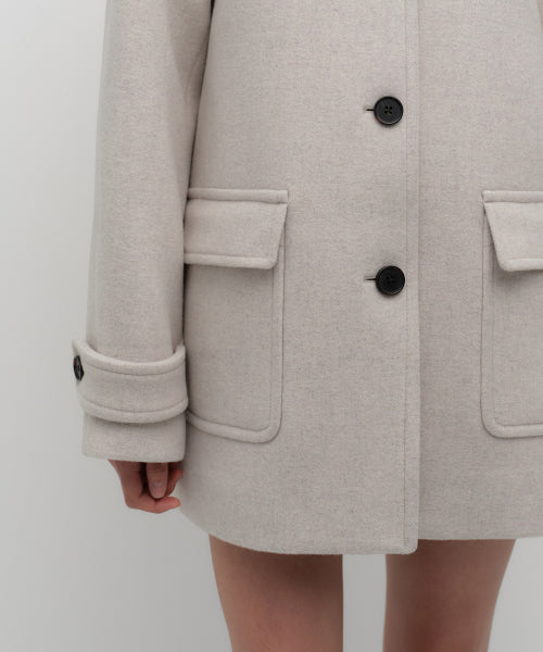 MUSINSA STANDARD WOMAN MUSINSA STANDARD WOMAN Coat Half Balmacan [Oatmeal]