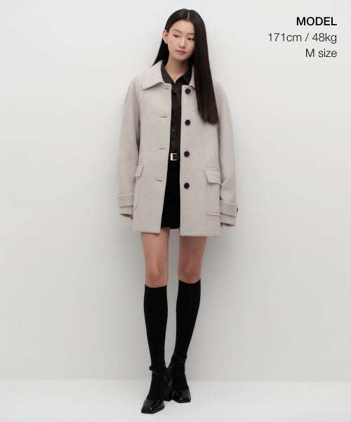 MUSINSA STANDARD WOMAN MUSINSA STANDARD WOMAN Coat Half Balmacan [Oatmeal]