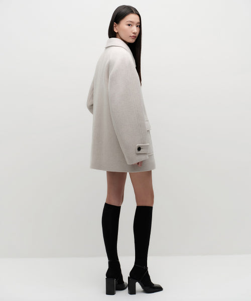 MUSINSA STANDARD WOMAN MUSINSA STANDARD WOMAN Coat Half Balmacan [Oatmeal]