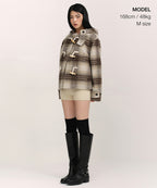 MUSINSA STANDARD WOMAN MUSINSA STANDARD WOMAN Coat Women's Alpaca Blend Check Short Duffel Coat