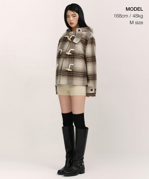 MUSINSA STANDARD WOMAN MUSINSA STANDARD WOMAN Coat Women's Alpaca Blend Check Short Duffel Coat