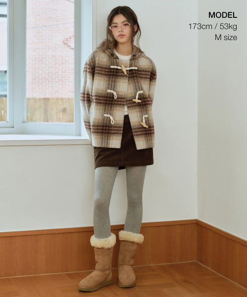 MUSINSA STANDARD WOMAN MUSINSA STANDARD WOMAN Coat Women's Alpaca Blend Check Short Duffel Coat