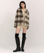 MUSINSA STANDARD WOMAN MUSINSA STANDARD WOMAN Coat Women's Alpaca Blend Check Short Duffel Coat