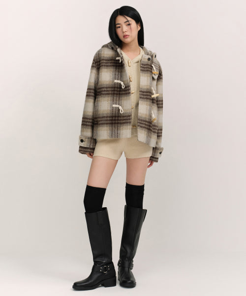 MUSINSA STANDARD WOMAN MUSINSA STANDARD WOMAN Coat Women's Alpaca Blend Check Short Duffel Coat