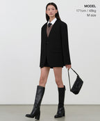 MUSINSA STANDARD WOMAN MUSINSA STANDARD WOMAN Women's Oversized Collarless Blazer [Black]