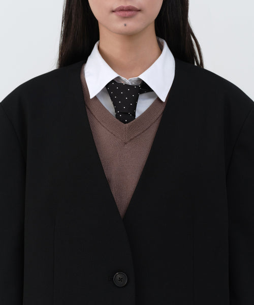 MUSINSA STANDARD WOMAN MUSINSA STANDARD WOMAN Women's Oversized Collarless Blazer [Black]