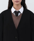MUSINSA STANDARD WOMAN MUSINSA STANDARD WOMAN Women's Oversized Collarless Blazer [Black]