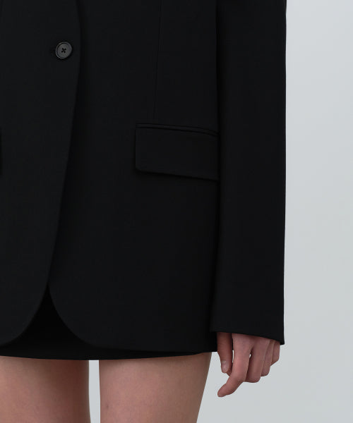 MUSINSA STANDARD WOMAN MUSINSA STANDARD WOMAN Women's Oversized Collarless Blazer [Black]