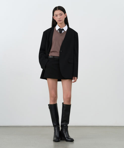 MUSINSA STANDARD WOMAN MUSINSA STANDARD WOMAN Women's Oversized Collarless Blazer [Black]