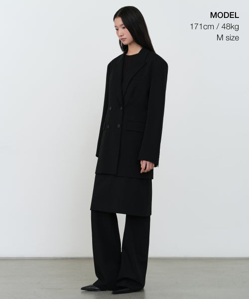 MUSINSA STANDARD WOMAN MUSINSA STANDARD WOMAN Women's Double Breasted Long Blazer [Black]