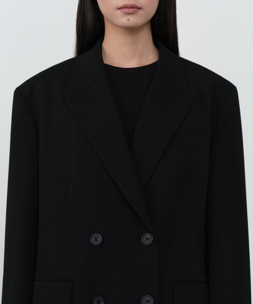 MUSINSA STANDARD WOMAN MUSINSA STANDARD WOMAN Women's Double Breasted Long Blazer [Black]