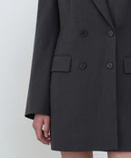 MUSINSA STANDARD WOMAN MUSINSA STANDARD WOMAN Women's Double Breasted Long Blazer Gray