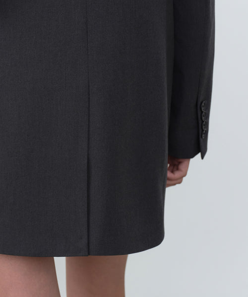 MUSINSA STANDARD WOMAN MUSINSA STANDARD WOMAN Women's Double Breasted Long Blazer Gray
