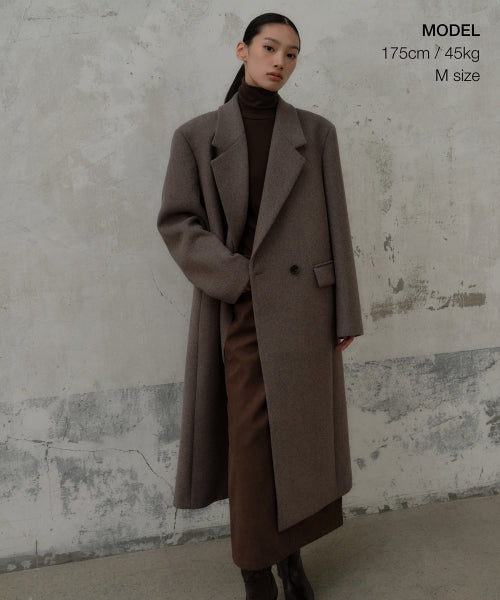 MUSINSA STANDARD WOMAN MUSINSA STANDARD WOMAN Women's Coat Over Shoulder Maxi [Taupe]