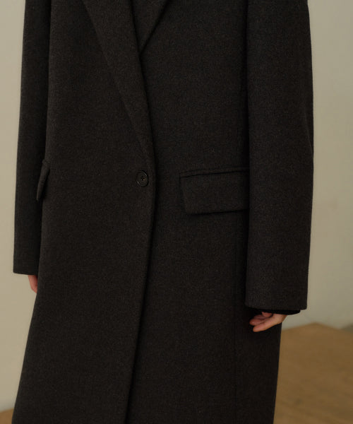 MUSINSA STANDARD WOMAN MUSINSA STANDARD WOMAN Coat Over Shoulder Maxi [Charcoal Gray]