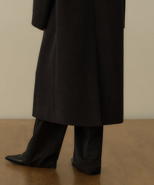 MUSINSA STANDARD WOMAN MUSINSA STANDARD WOMAN Coat Over Shoulder Maxi [Charcoal Gray]