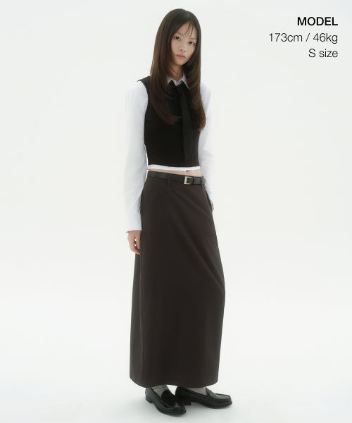 MUSINSA STANDARD WOMAN MUSINSA STANDARD WOMAN Maxi Skirt Dark Brown