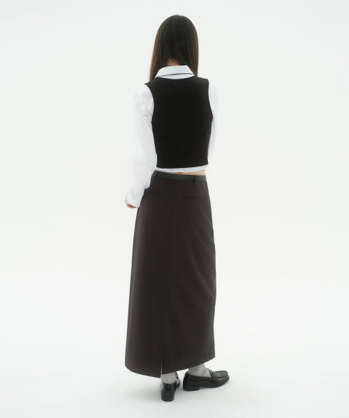 MUSINSA STANDARD WOMAN MUSINSA STANDARD WOMAN Maxi Skirt Dark Brown