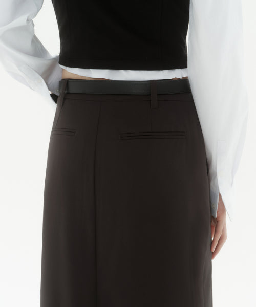 MUSINSA STANDARD WOMAN MUSINSA STANDARD WOMAN Maxi Skirt Dark Brown