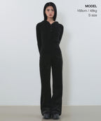 MUSINSA STANDARD WOMAN MUSINSA STANDARD WOMAN Women's Velor Corduroy Flare Banding Pants (Black)
