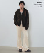 MUSINSA STANDARD WOMAN MUSINSA STANDARD WOMAN Women's Velor Corduroy Flare Banding Pants [Cream Beige]