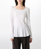MUSINSA STANDARD WOMAN MUSINSA STANDARD WOMAN T-Shirt Slim Flare Long Sleeve [White]