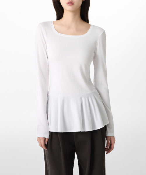 MUSINSA STANDARD WOMAN MUSINSA STANDARD WOMAN T-Shirt Slim Flare Long Sleeve [White]