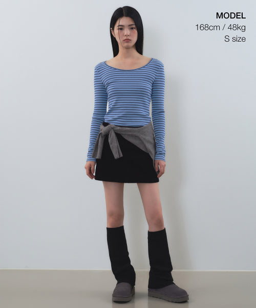 MUSINSA STANDARD WOMAN MUSINSA STANDARD WOMAN T-Shirt Slim Fit [Blue]