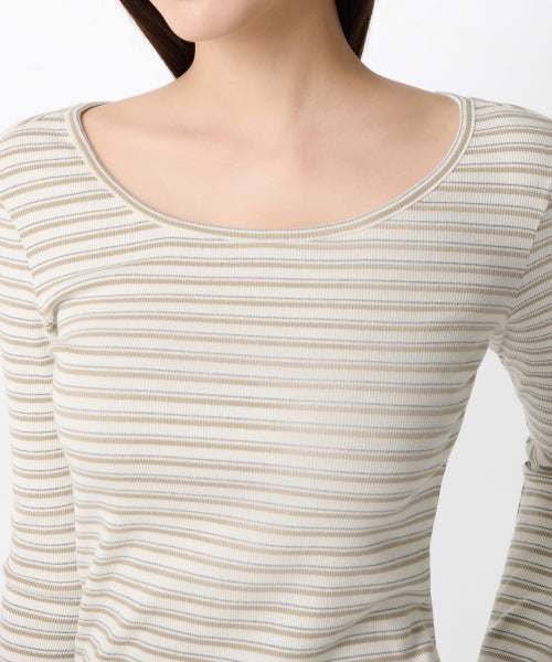 MUSINSA STANDARD WOMAN MUSINSA STANDARD WOMAN T-Shirt Slim Long Sleeve [Cream]