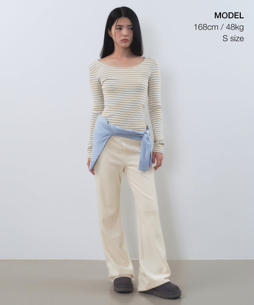 MUSINSA STANDARD WOMAN MUSINSA STANDARD WOMAN T-Shirt Slim Long Sleeve [Cream]