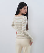 MUSINSA STANDARD WOMAN MUSINSA STANDARD WOMAN T-Shirt Slim Long Sleeve [Cream]