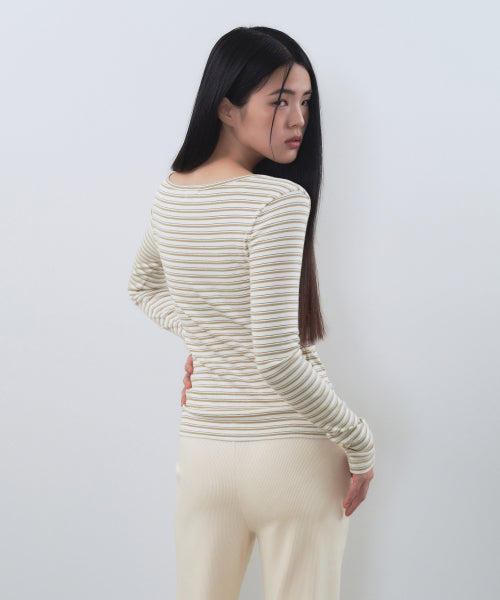 MUSINSA STANDARD WOMAN MUSINSA STANDARD WOMAN T-Shirt Slim Long Sleeve [Cream]