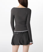 MUSINSA STANDARD WOMAN MUSINSA STANDARD WOMAN Women's T-Shirt Gunmetal