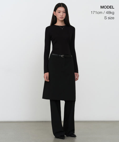 MUSINSA STANDARD WOMAN MUSINSA STANDARD WOMAN T-Shirt Slim Long Sleeve [Black]