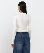 MUSINSA STANDARD WOMAN MUSINSA STANDARD WOMAN T-Shirt Slim Long Sleeve [Ivory]