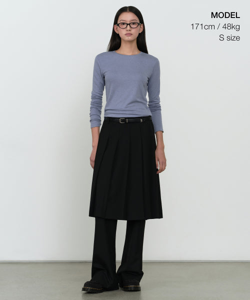 MUSINSA STANDARD WOMAN MUSINSA STANDARD WOMAN T-Shirt Slim Long Sleeve [Cloudy Blue]
